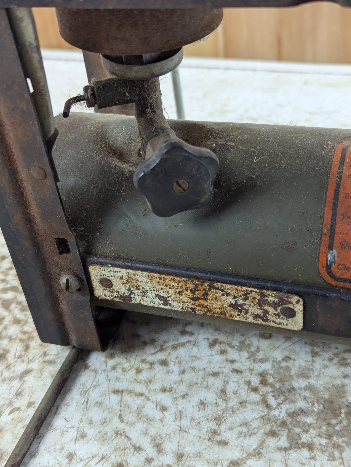 1940s US Army Two-Burner Gasoline Camp Stove with Folding Wire Stand