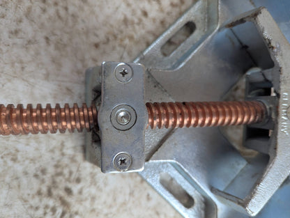 Vintage 90 Degree Cast Iron Corner Clamp with Copper Lead Screw
