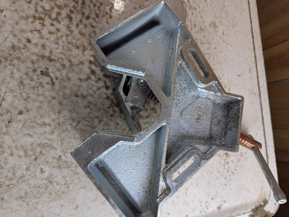 Vintage 90 Degree Cast Iron Corner Clamp with Copper Lead Screw