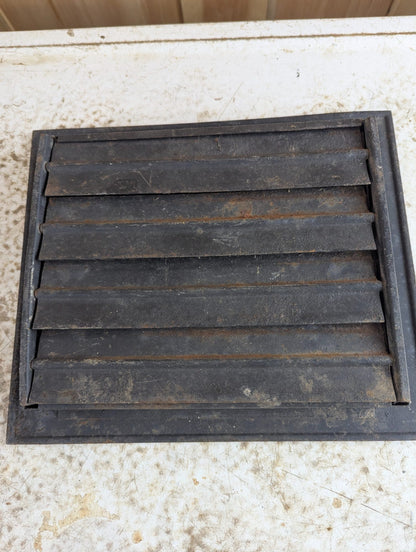 Vintage Metal Floor Heat Register Grille with Damper 10" x 8