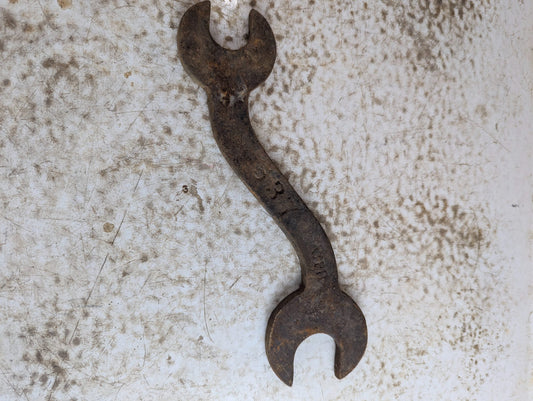 Vintage CPR Double-Ended Iron Railroad Wrench S-Shape