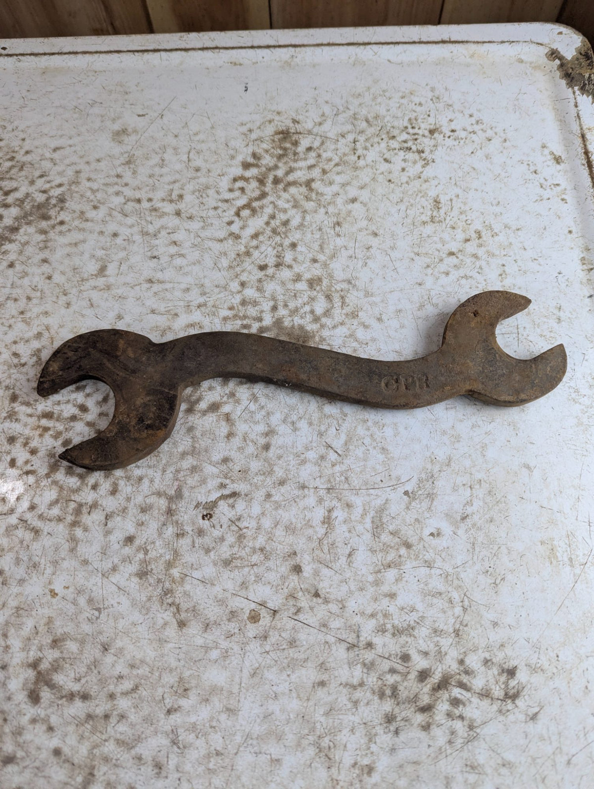 Vintage CPR Double-Ended Iron Railroad Wrench S-Shape
