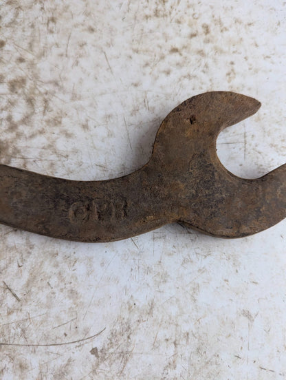 Vintage CPR Double-Ended Iron Railroad Wrench S-Shape