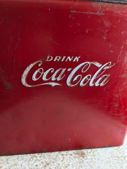 1940s-50s Coca-Cola Eastern Steel Products Metal Cooler 17.25" x 12.25" x 19