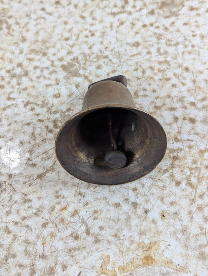 Antique Brass Bell with Iron Strap Handle