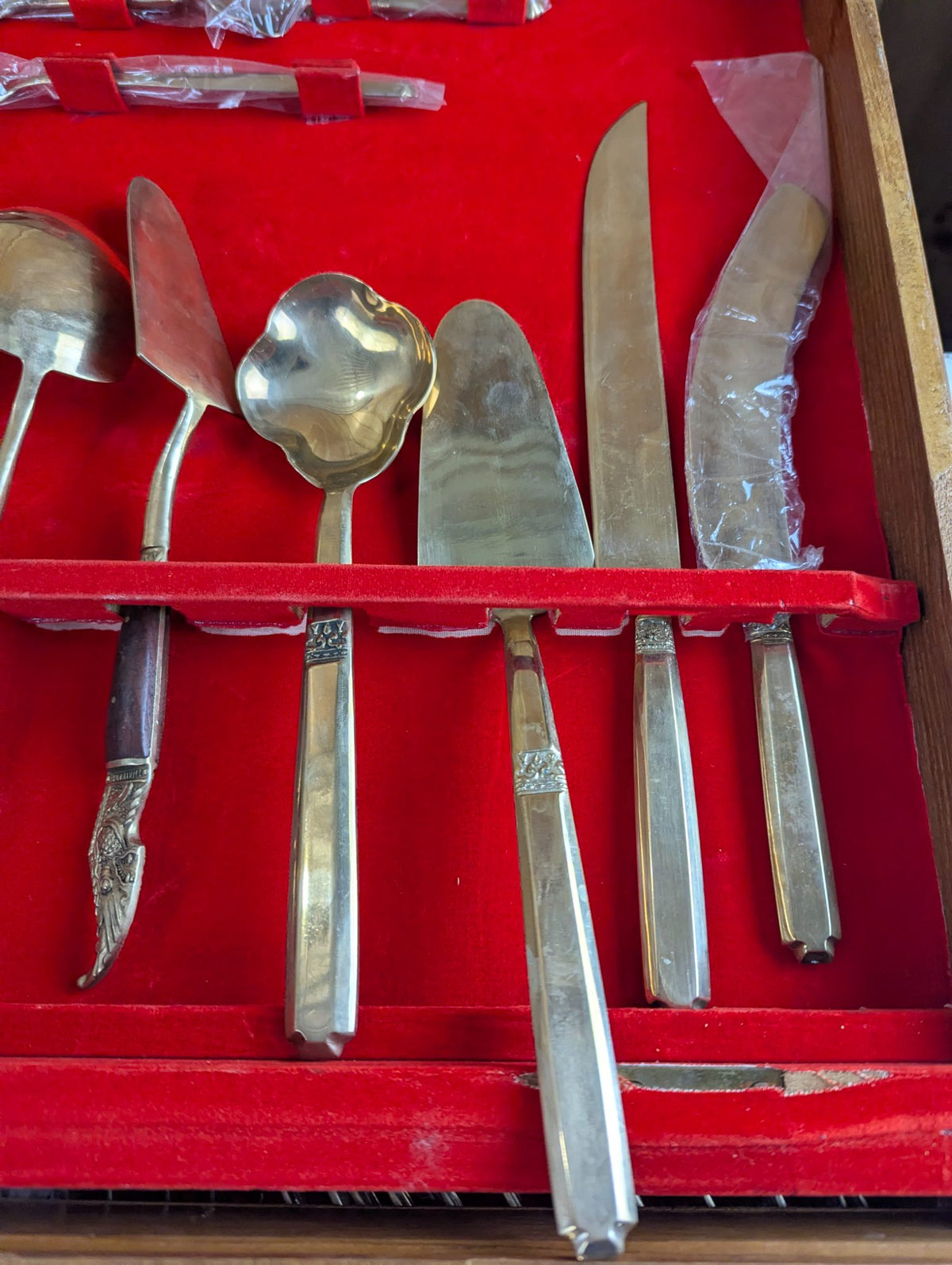Vintage Solid Nickel-Bronze Thailand Dinner Set 144 Pcs for 12 Persons