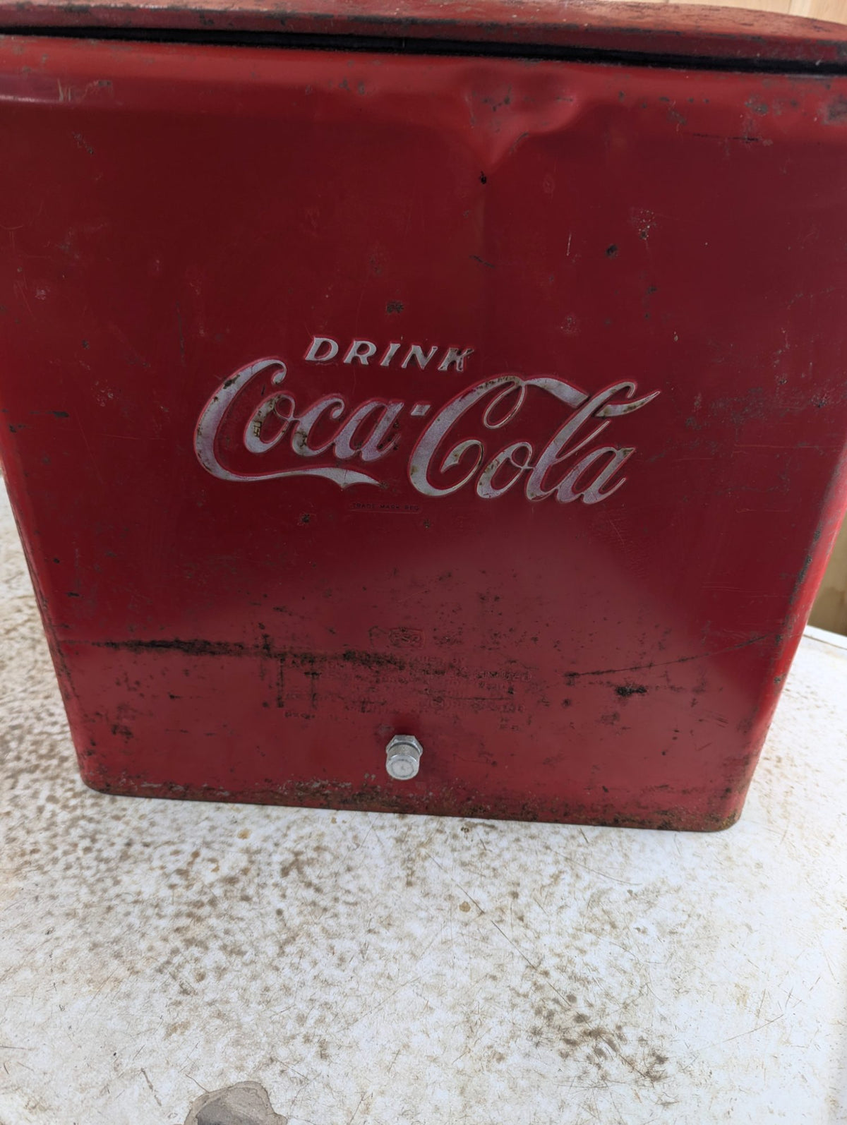 1940s-50s Coca-Cola Eastern Steel Products Metal Cooler 17.25" x 12.25" x 19