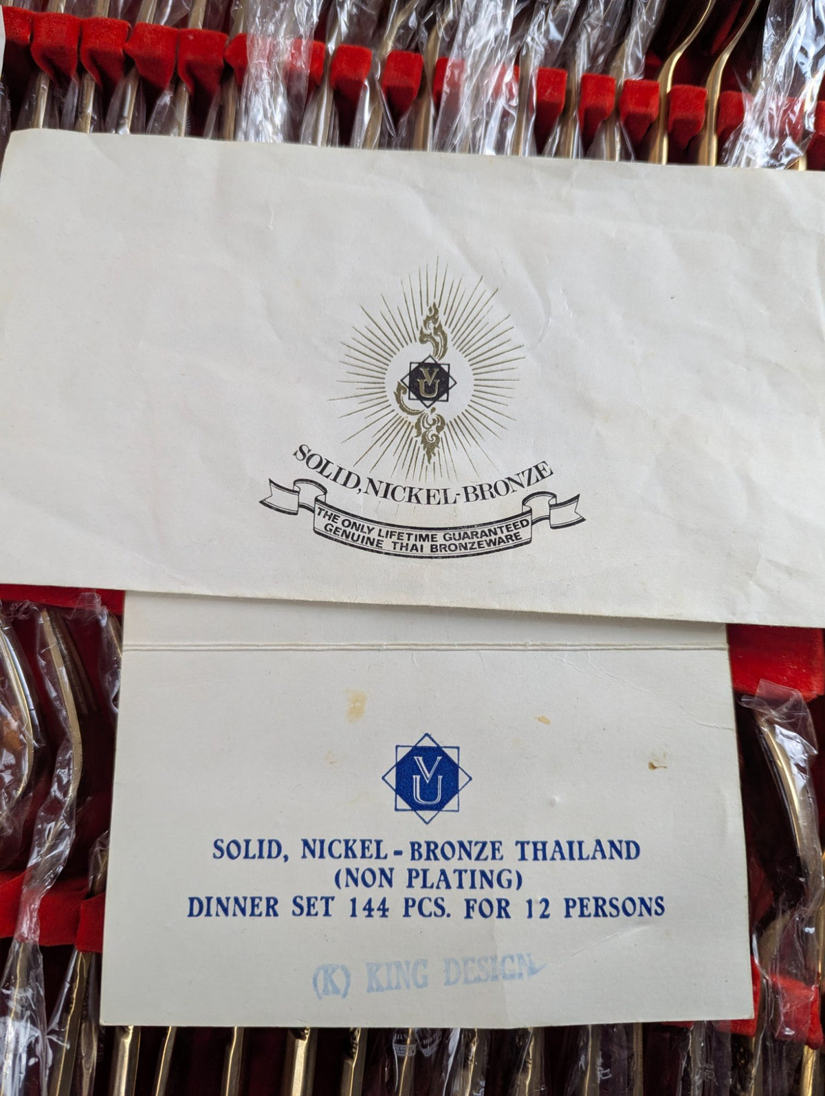 Vintage Solid Nickel-Bronze Thailand Dinner Set 144 Pcs for 12 Persons