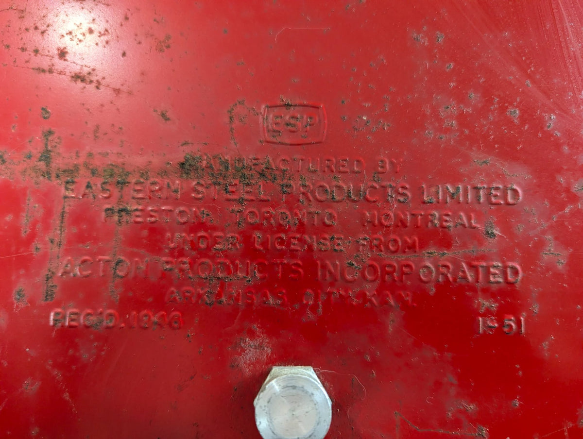 1940s-50s Coca-Cola Eastern Steel Products Metal Cooler 17.25" x 12.25" x 19