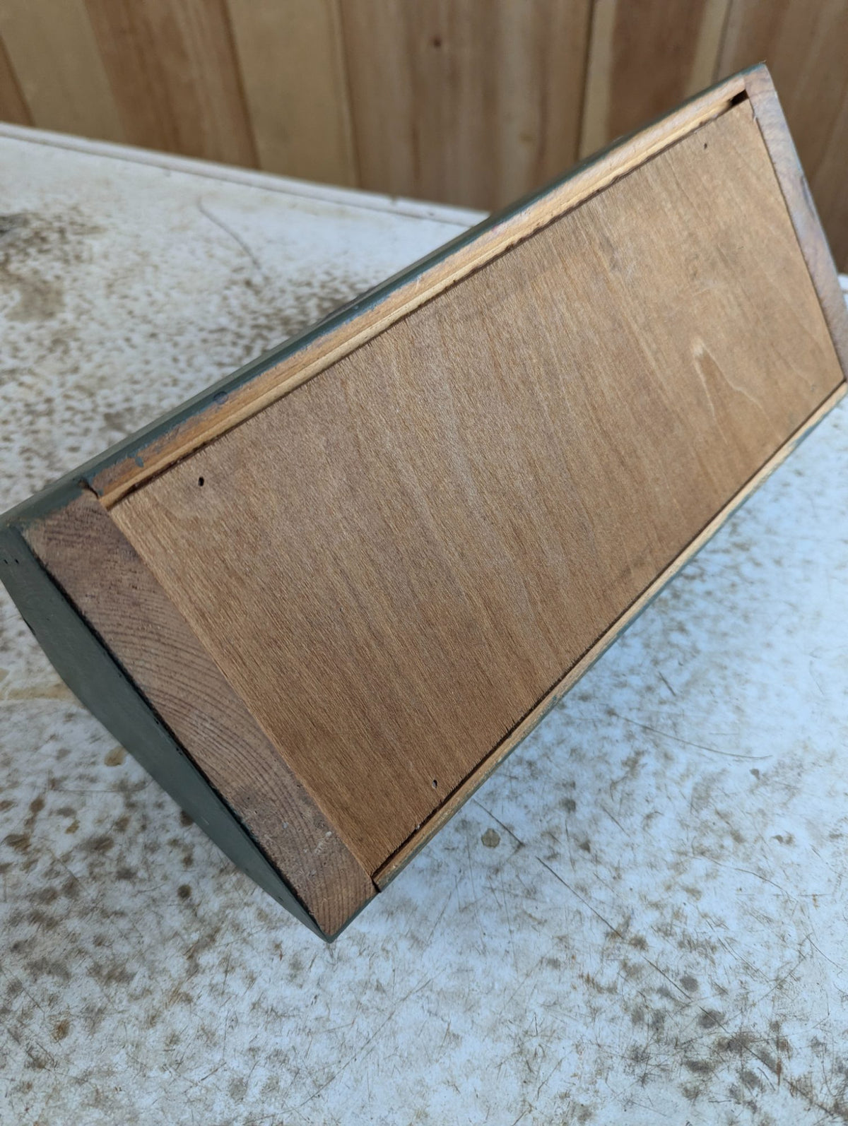 Vintage Small Painted Wood Tool Caddy with Dowel Handle and Peg Holes