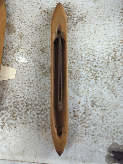 Vintage Wooden Weaving Shuttle Loom Shuttle Pair with Metal Tips