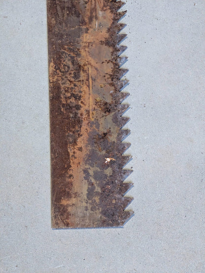 Vintage Large Steel Saw Blade with Triangular Teeth