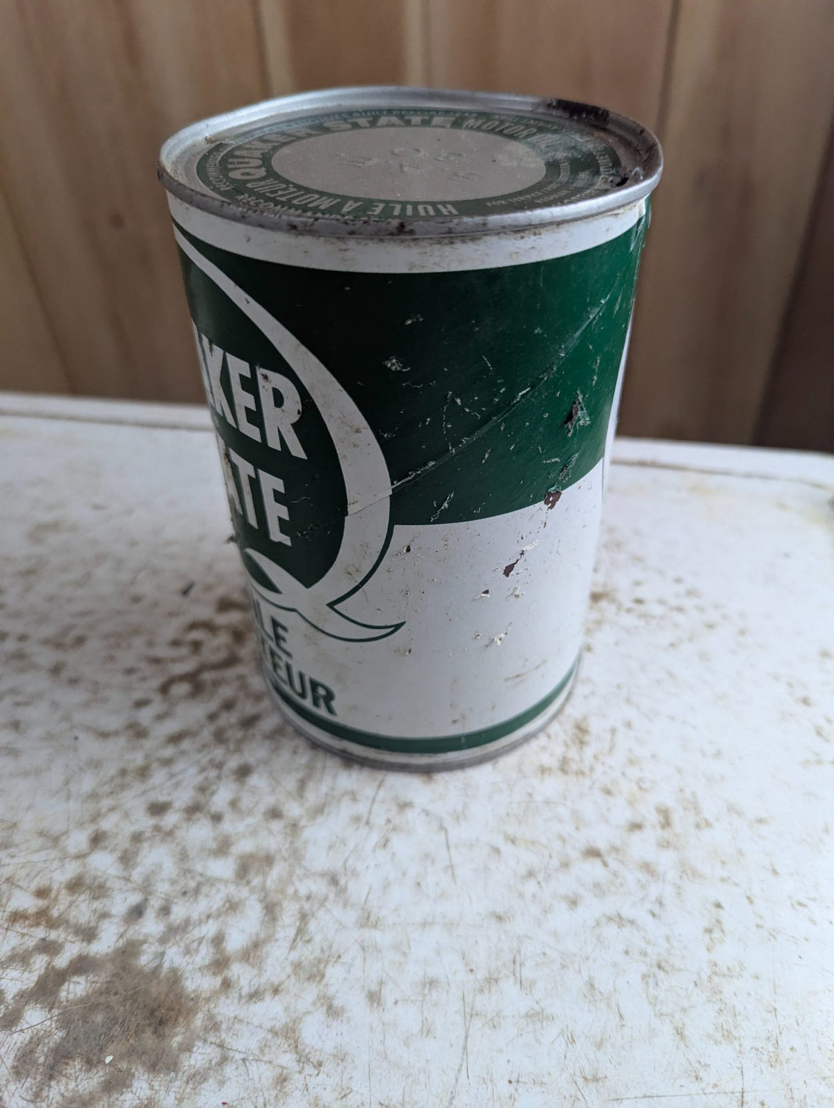 1960s Quaker State Motor Oil 1 Litre Advertising Tin Can