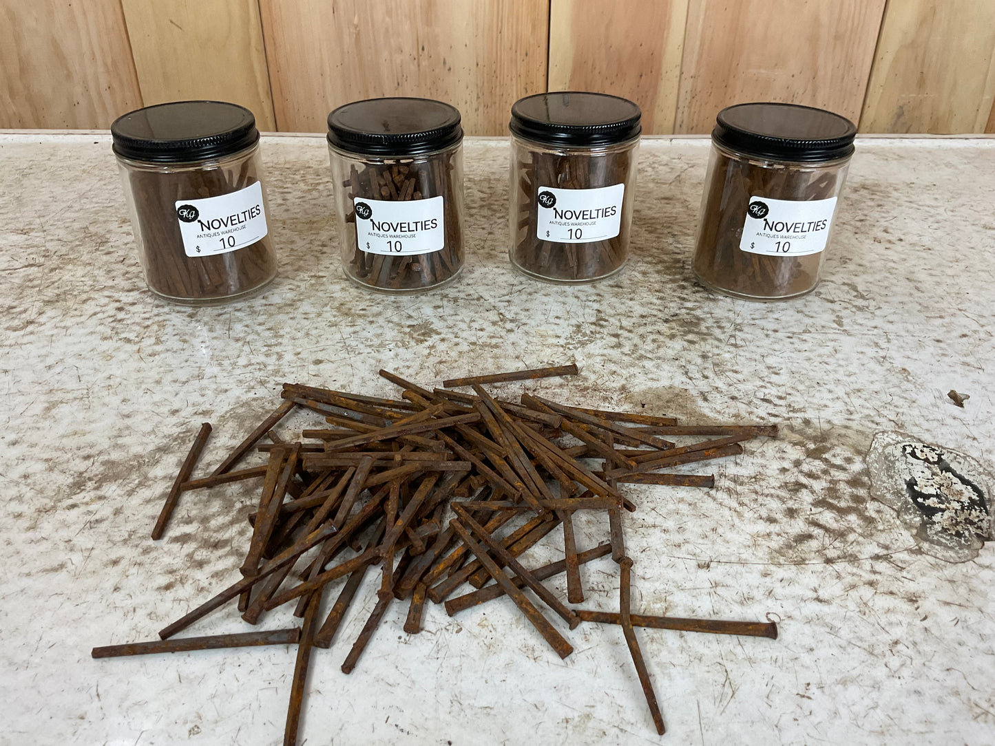 Jar of 2.5” (8d) Antique Cut Square Nails