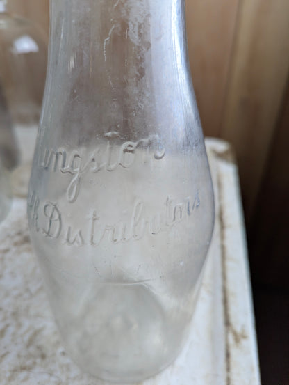 Kingston Milk Distributors Embossed Quart Glass Milk Bottle - view 3