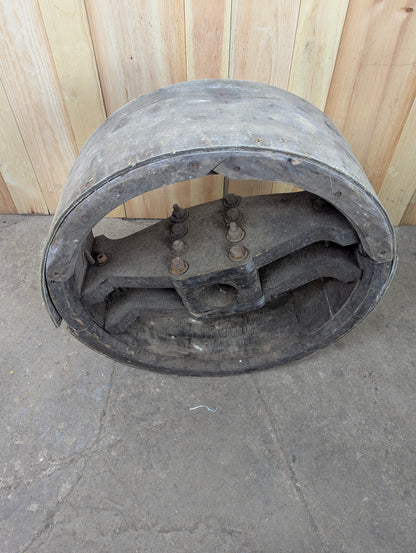 Large (~31”) Antique Wooden Belt Pulley Wheels - view 2