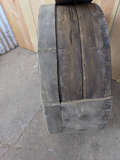 Large (~31”) Antique Wooden Belt Pulley Wheels - view 3