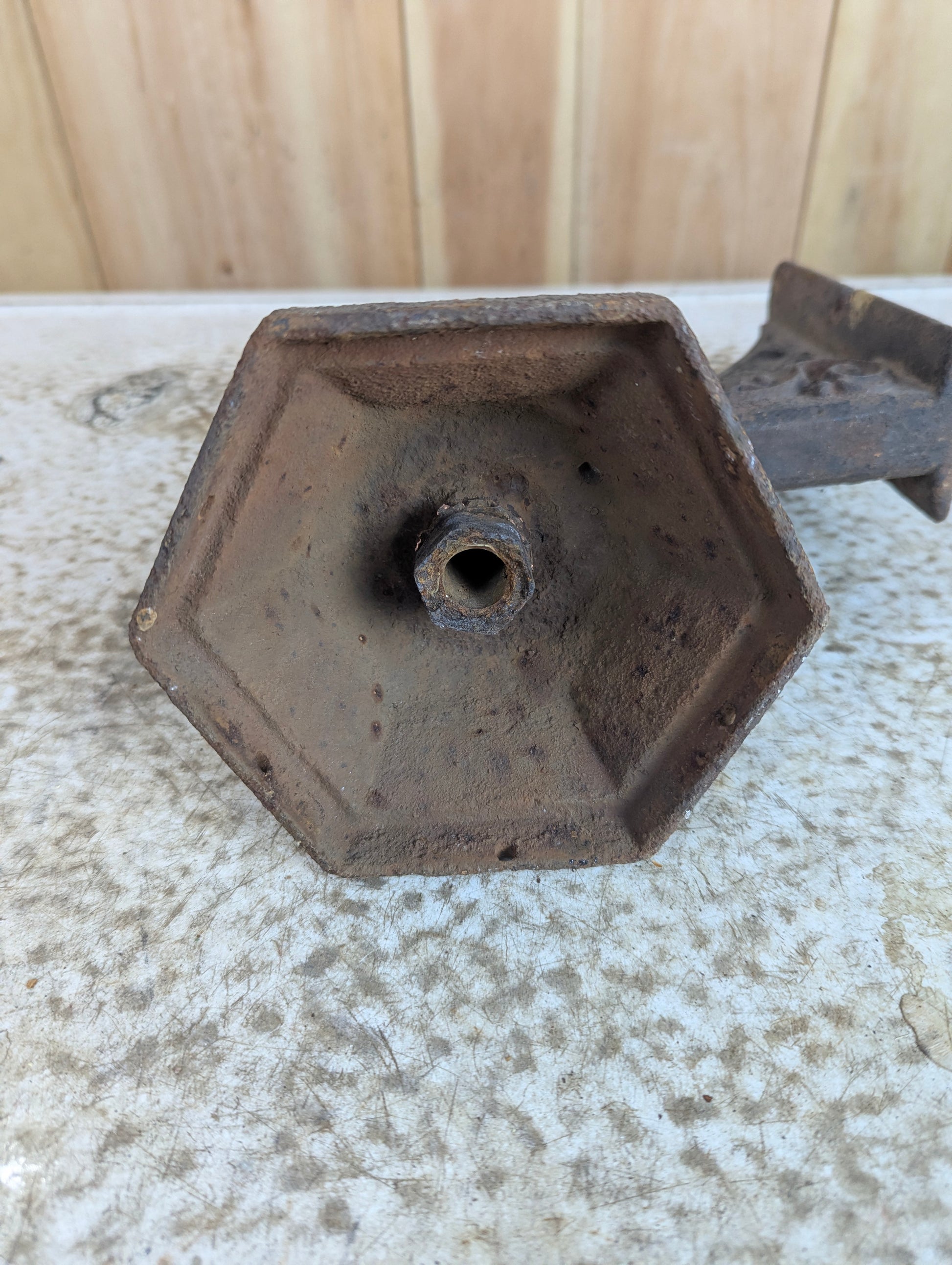 Large Antique Cast Iron Wall Sconce - view 4