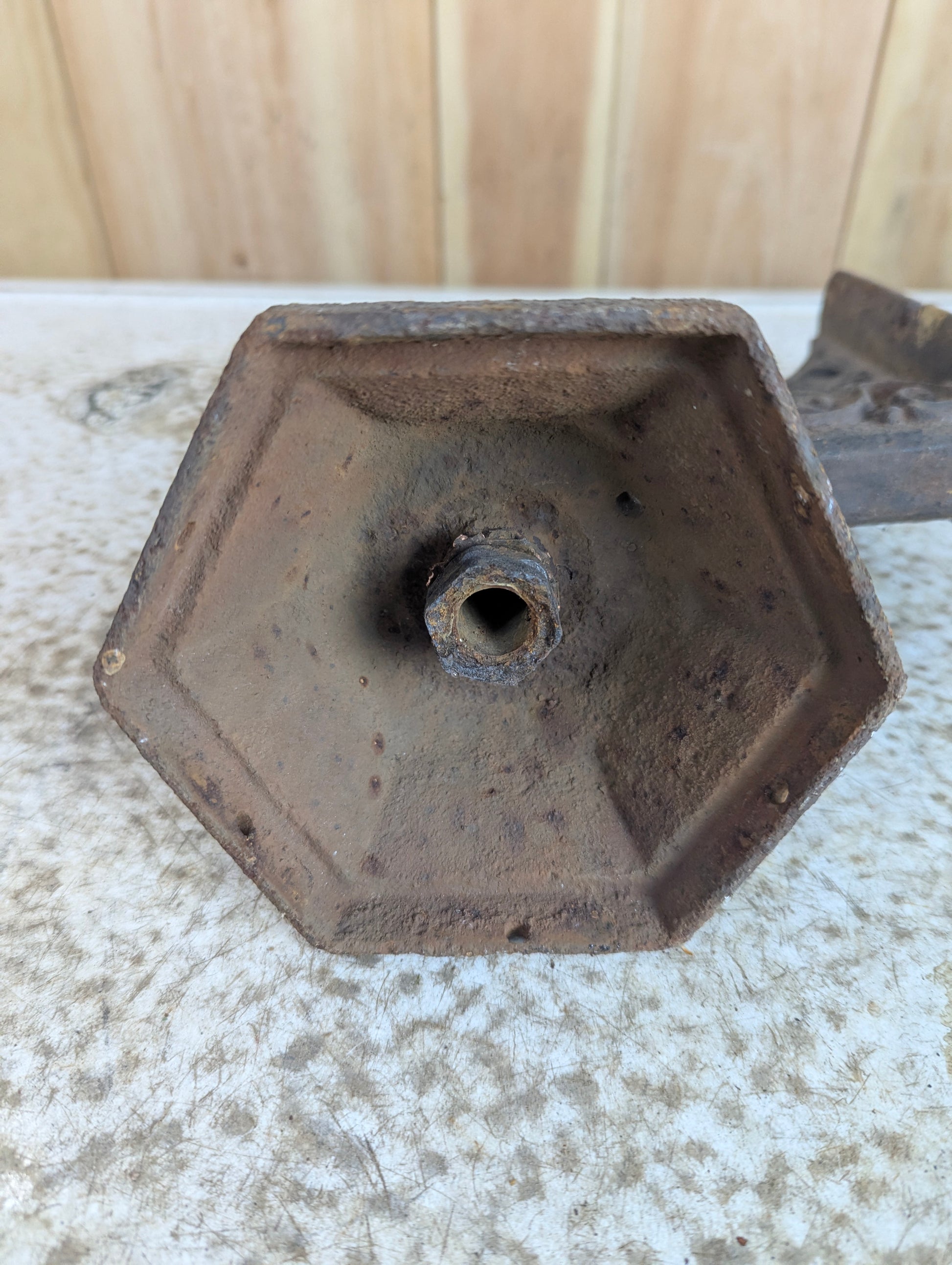 Large Antique Cast Iron Wall Sconce - view 5