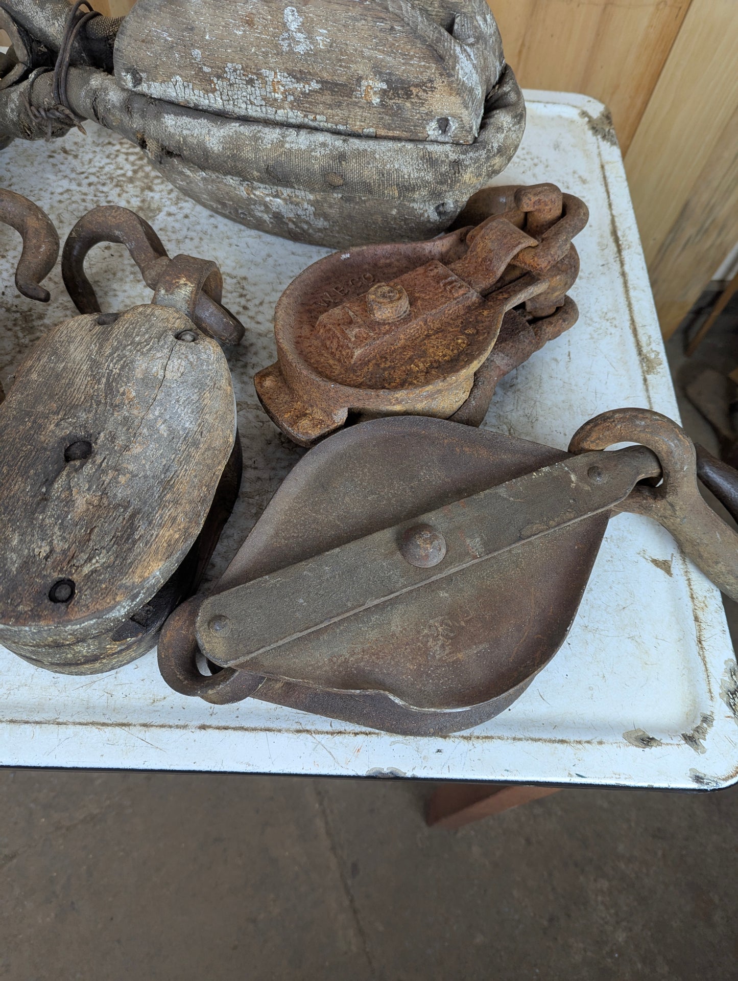 Large Vintage Pulleys - view 4