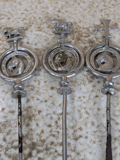Lot of 6 Cast Horse Brass Nickel Swingers Fly Terrets - view 3