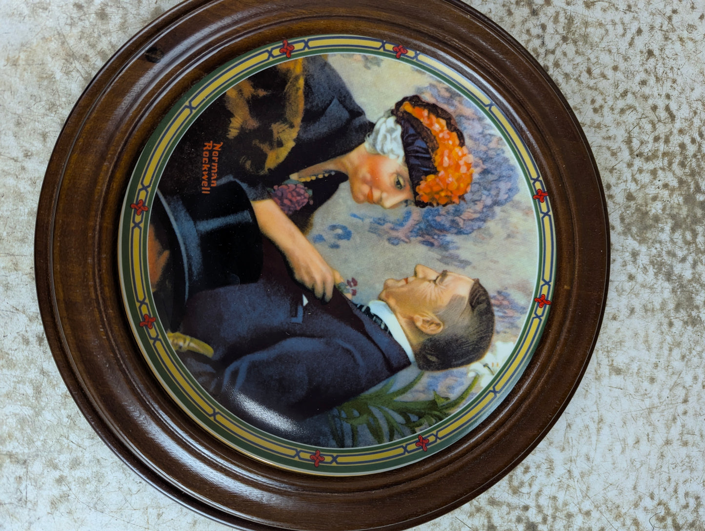 'Love's Reward' Norman Rockwell Framed Knowles Collector Plate