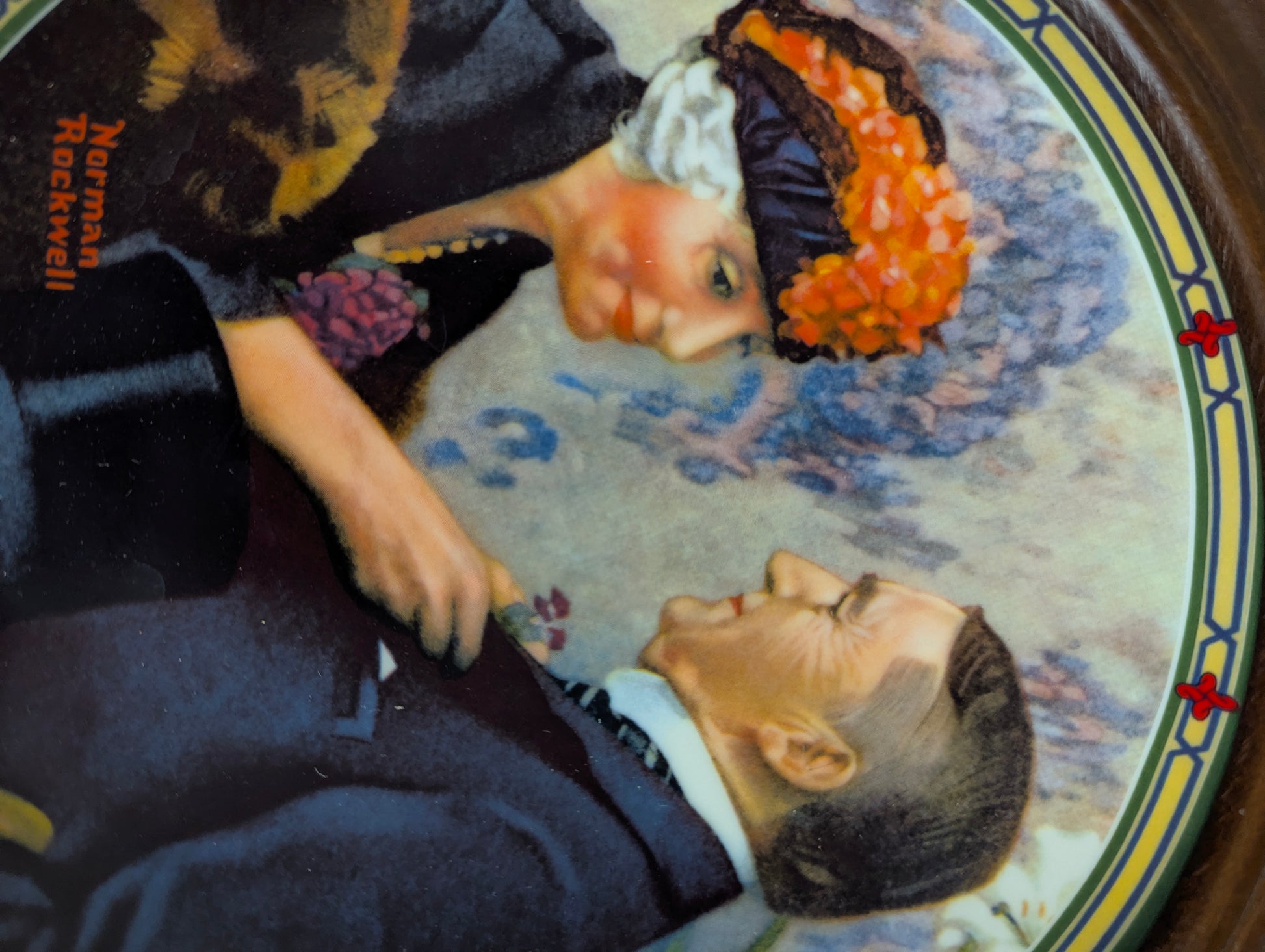 'Love's Reward' Norman Rockwell Framed Knowles Collector Plate - view 2