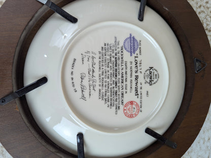 'Love's Reward' Norman Rockwell Framed Knowles Collector Plate - view 3