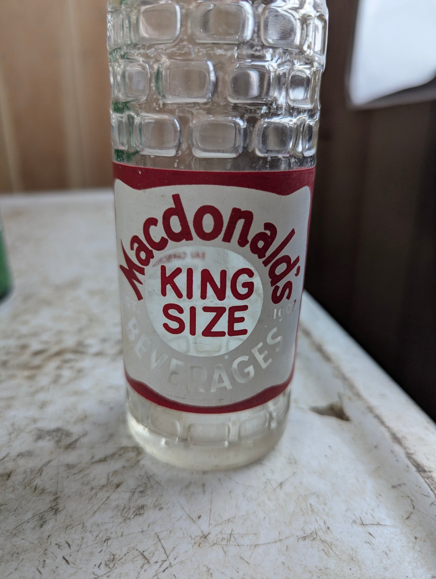 Macdonald's Beverages King Size North Bay 10oz Clear Glass ACL Soda Bottle - view 3
