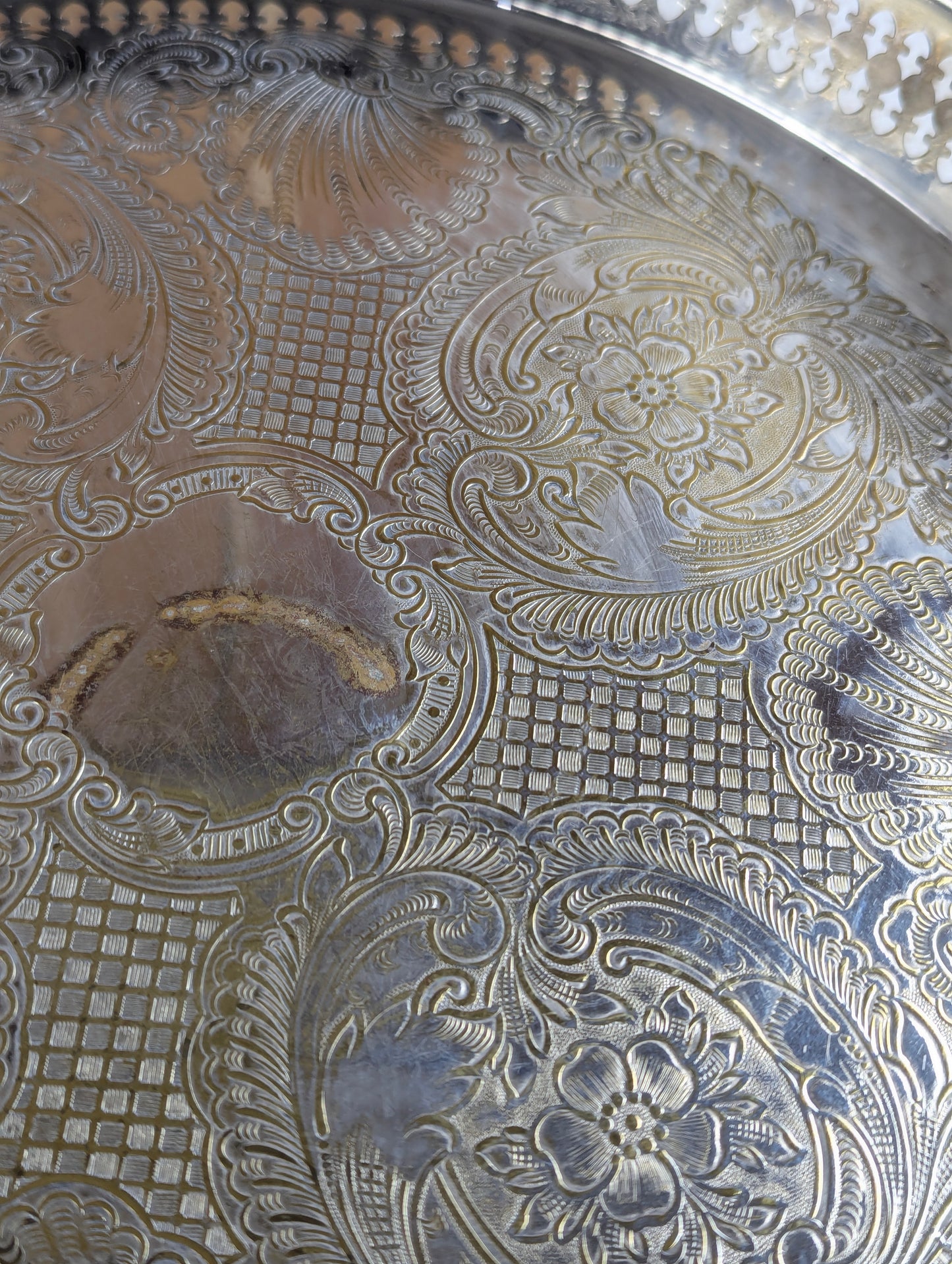 Marlboro Plate Silver Plated Brass 12.25" Tray with Feet - view 2