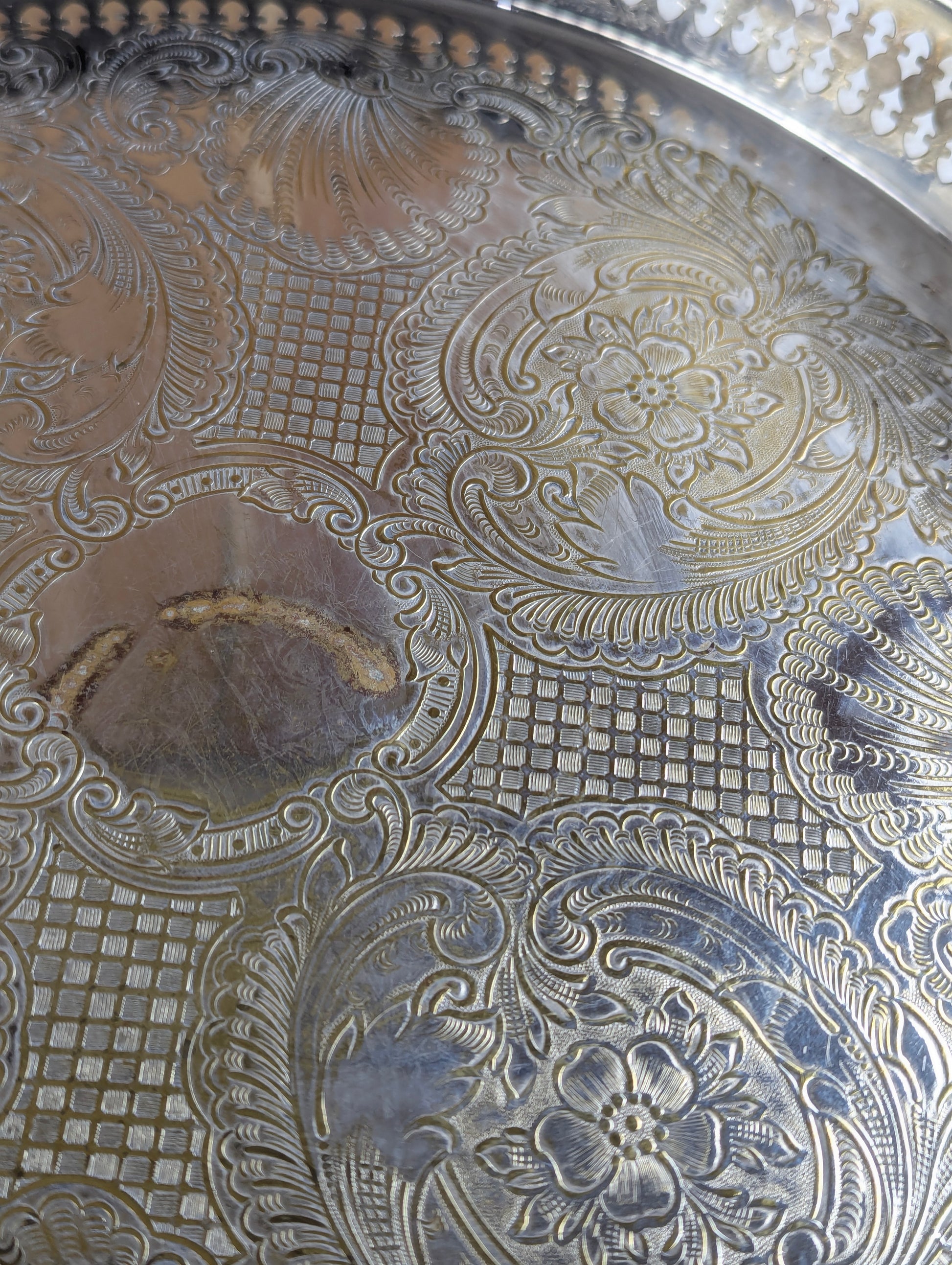 Marlboro Plate Silver Plated Brass 12.25" Tray with Feet - view 2