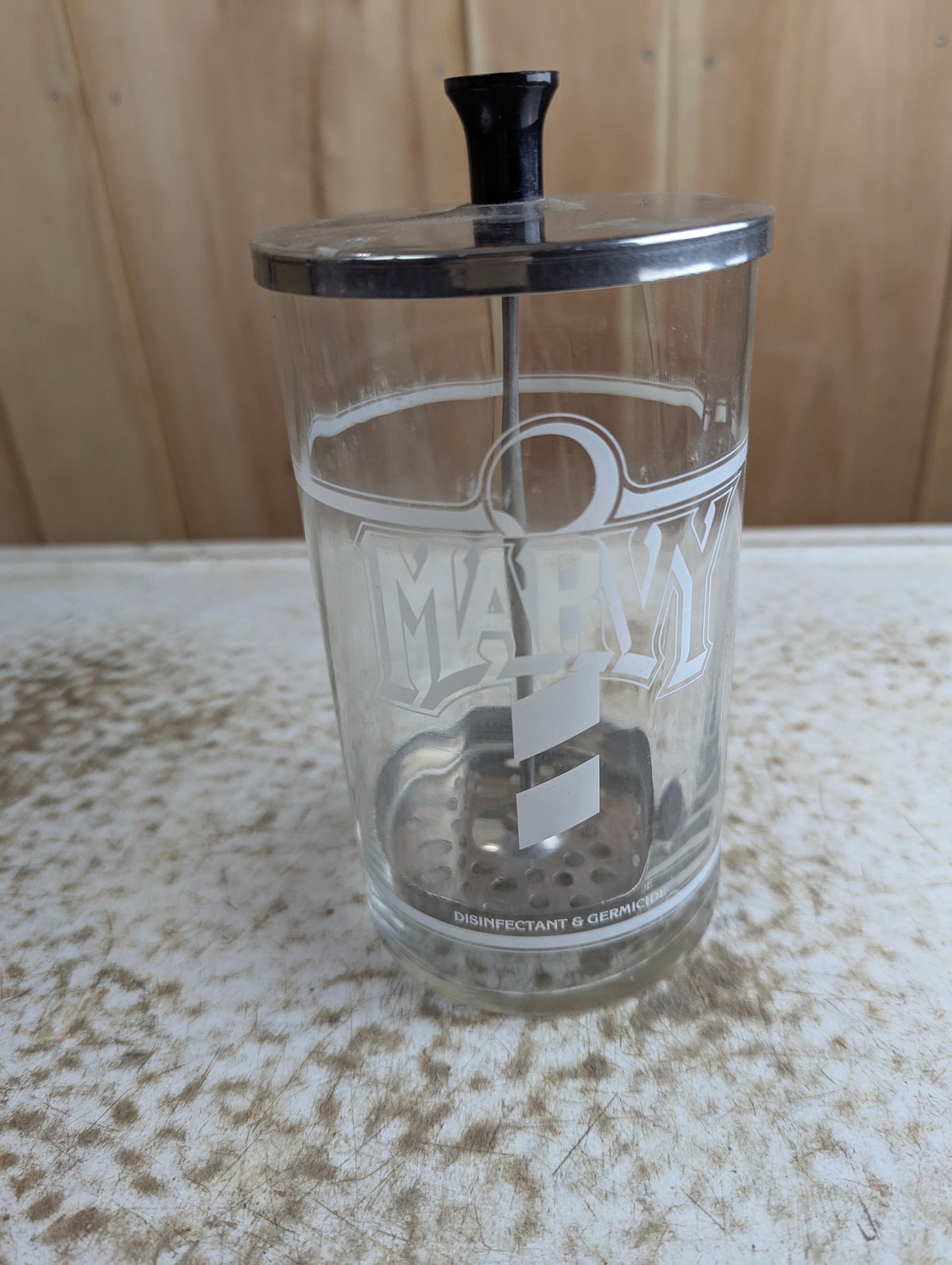 Marvy No. 6 Disinfectant and Germicide Barber Jar