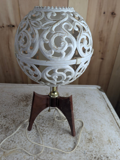 MCM Plastic Filagree Globe Table Lamp - view 2