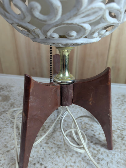 MCM Plastic Filagree Globe Table Lamp - view 5