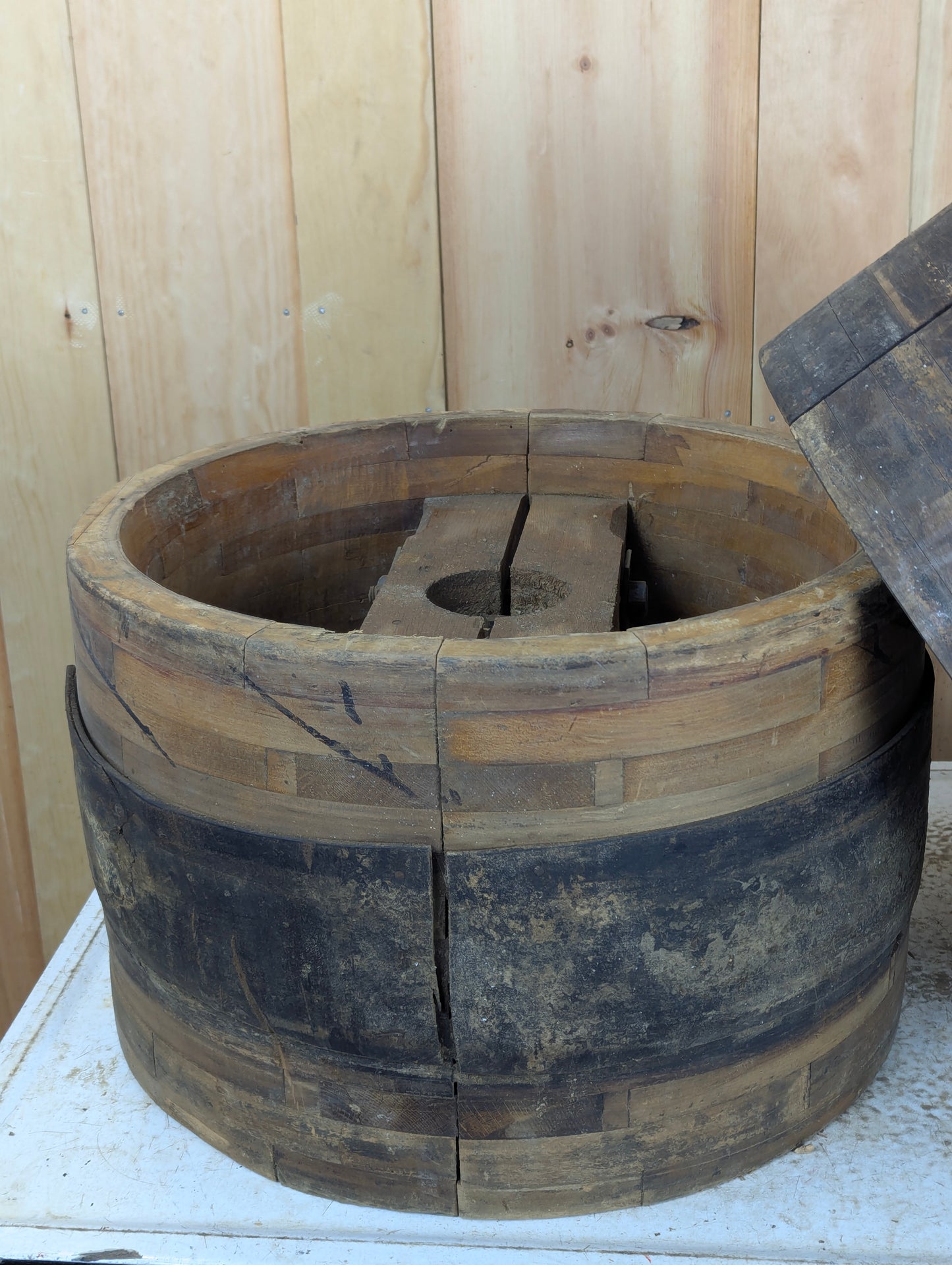 Medium (~22”) Antique Wooden Belt Pulley Wheels - view 3
