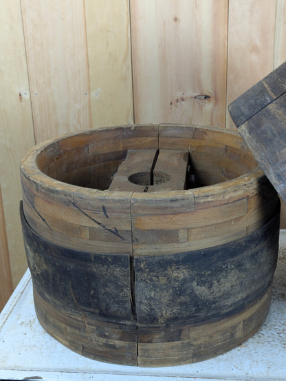Medium (~22”) Antique Wooden Belt Pulley Wheels - view 3