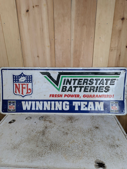 Metal Interstate Batteries Sign