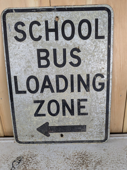 Metal School Bus Loading Zone Sign - view 2