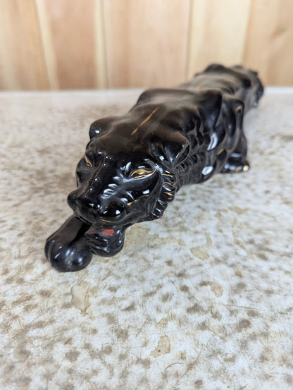 Mid-Century Ceramic Redware Style Black Panther