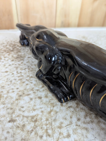 Mid-Century Ceramic Redware Style Black Panther - view 7