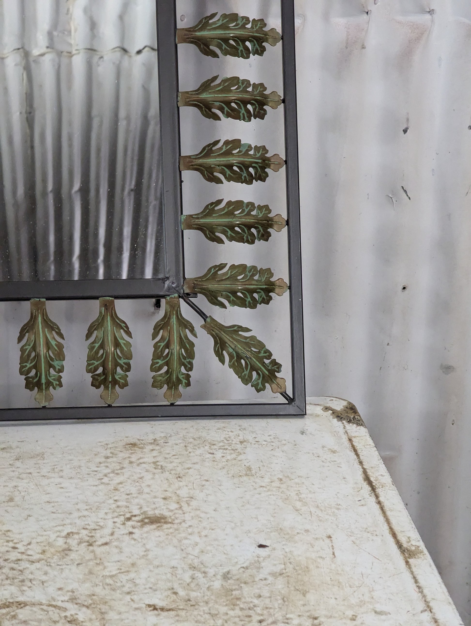 Mirror with Metal Frame & Leaves - view 4