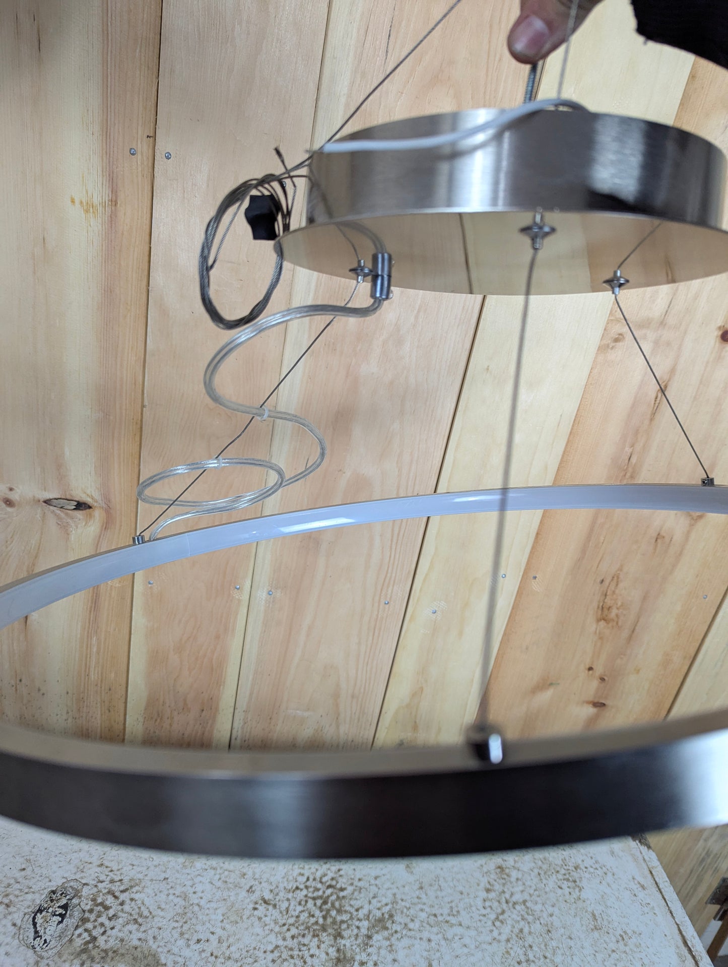 Modern LED Hanging Ring Light Fixture - view 2