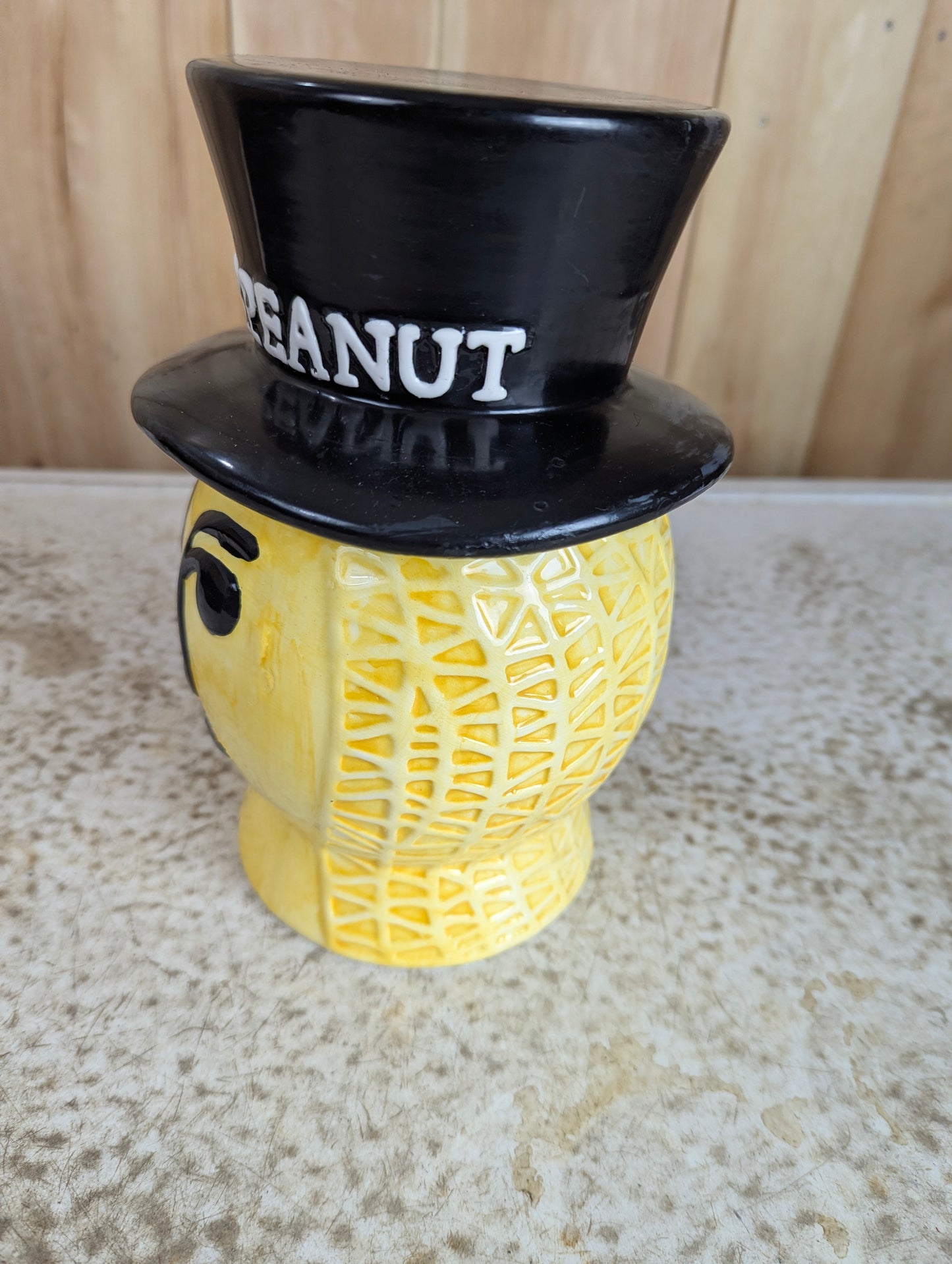 Mr. Peanut Cookie Jar- chipped rim - view 2