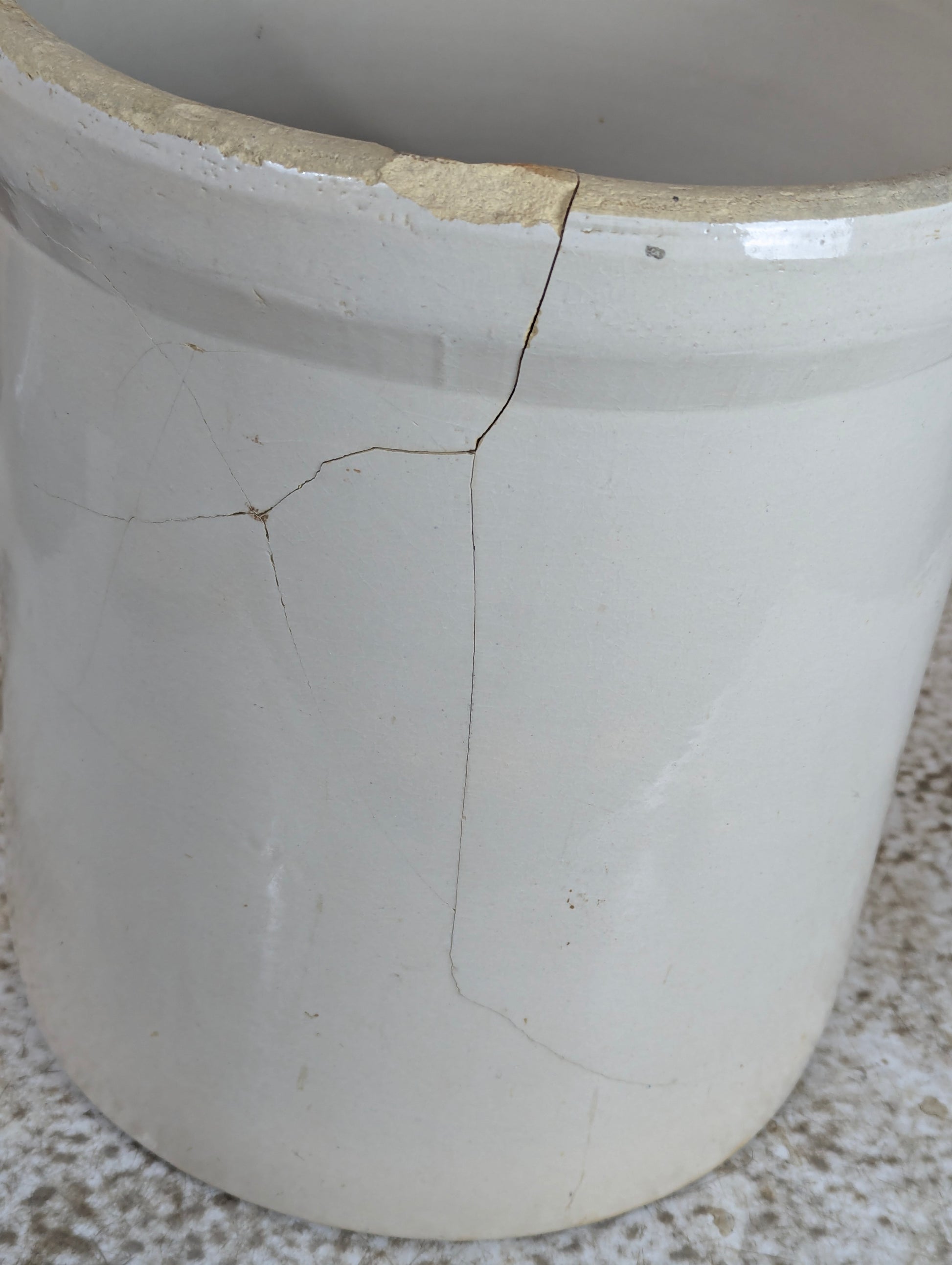 No. 4 Stoneware Crock - Damaged - view 3