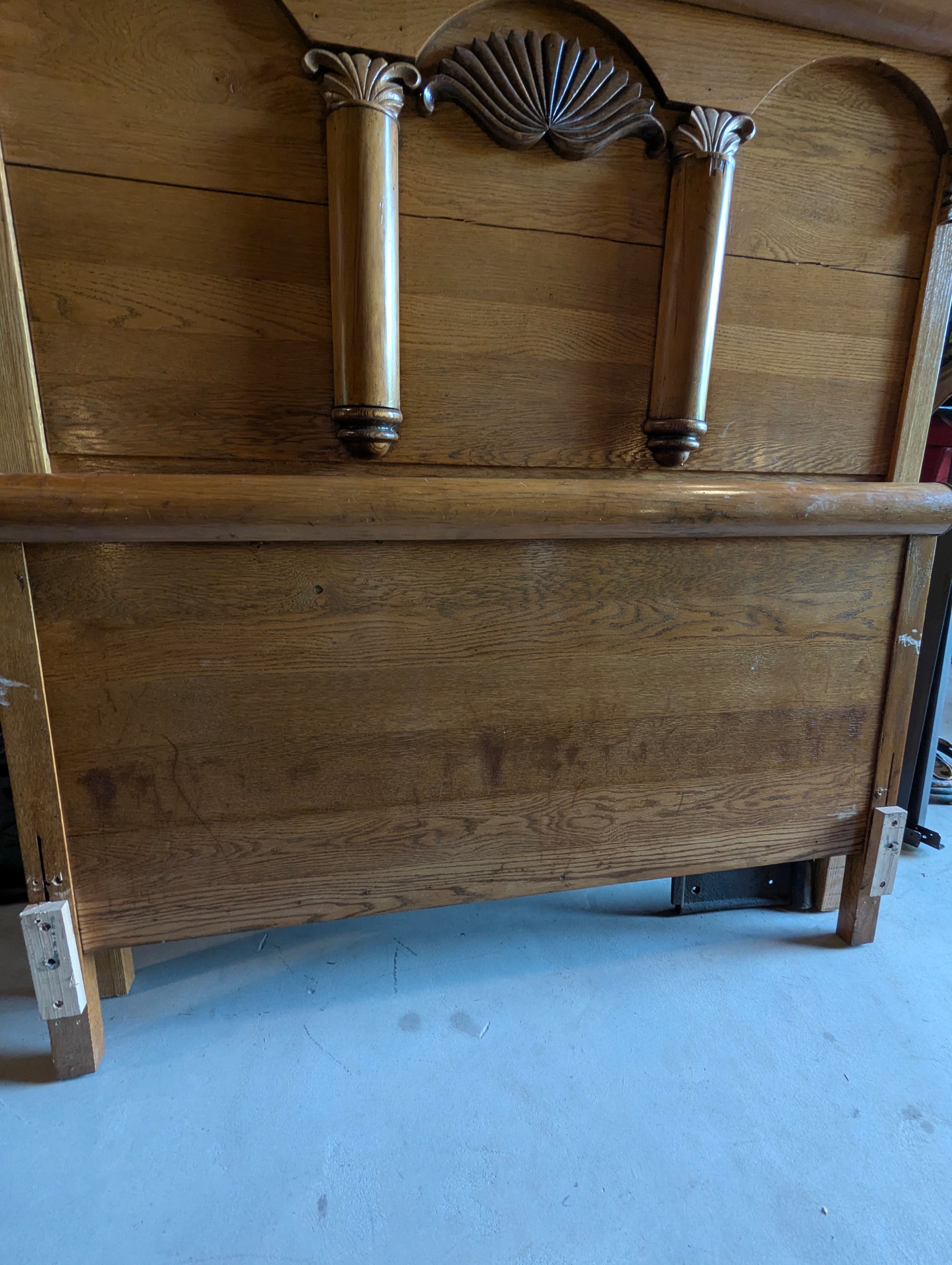 Oak Double Bed Frame with Rails - view 7