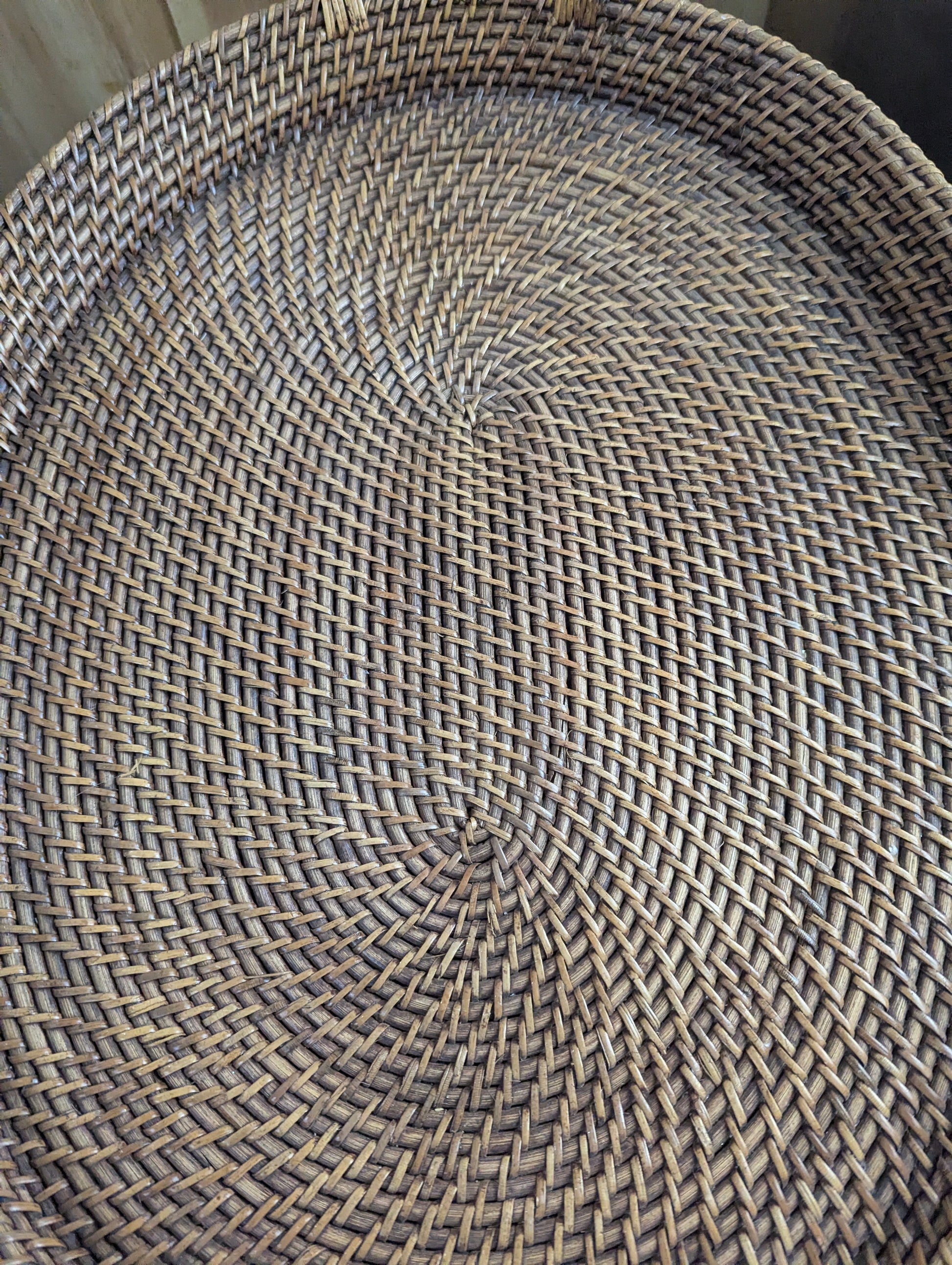 Oval Rattan Serving Tray with Handles - view 3