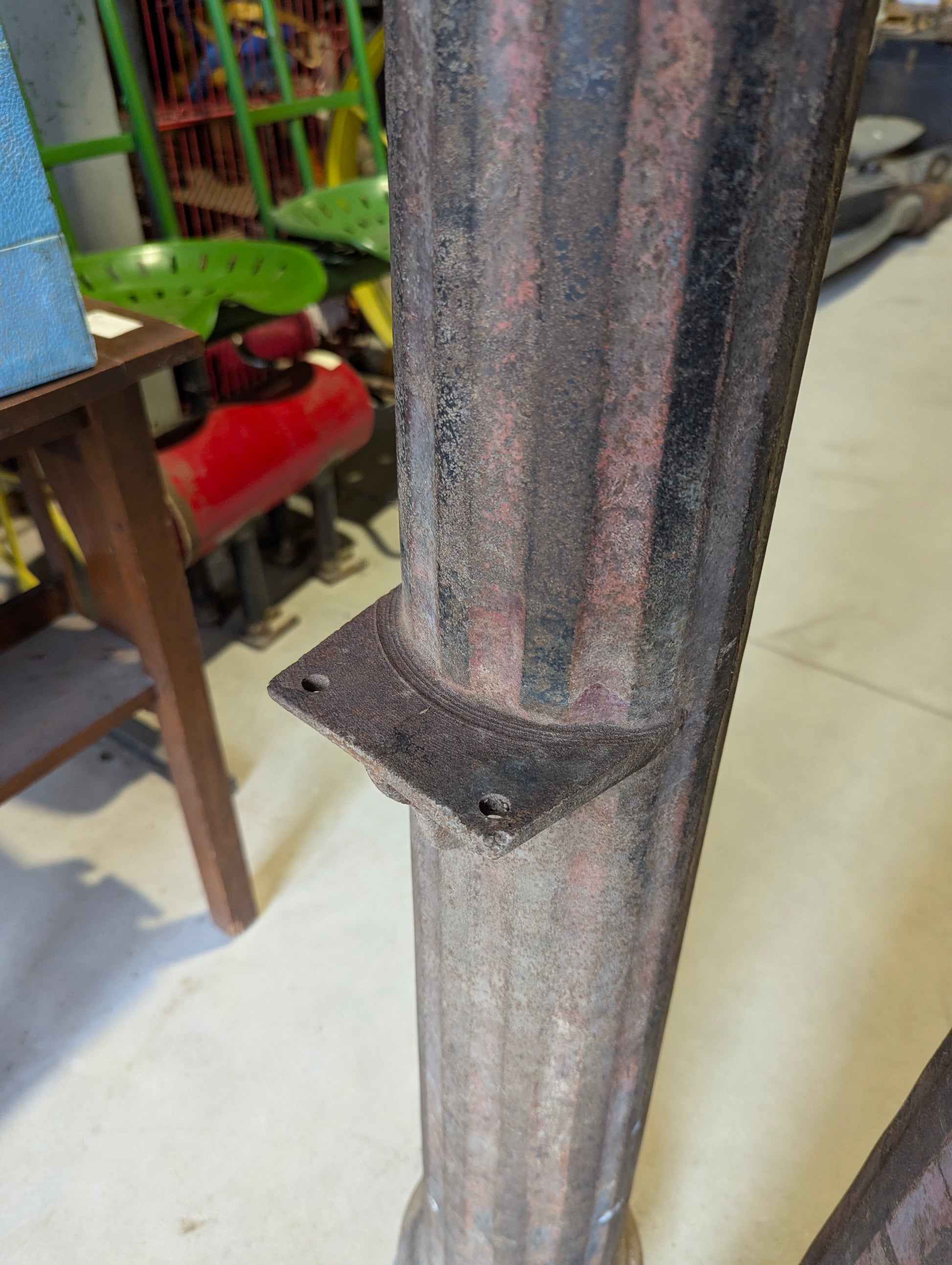 Pair of Antique 51" Cast Iron Fluted Pillars - view 3