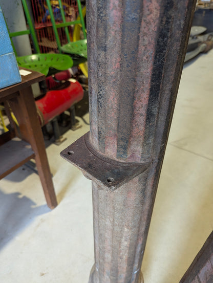 Pair of Antique 51" Cast Iron Fluted Pillars - view 3