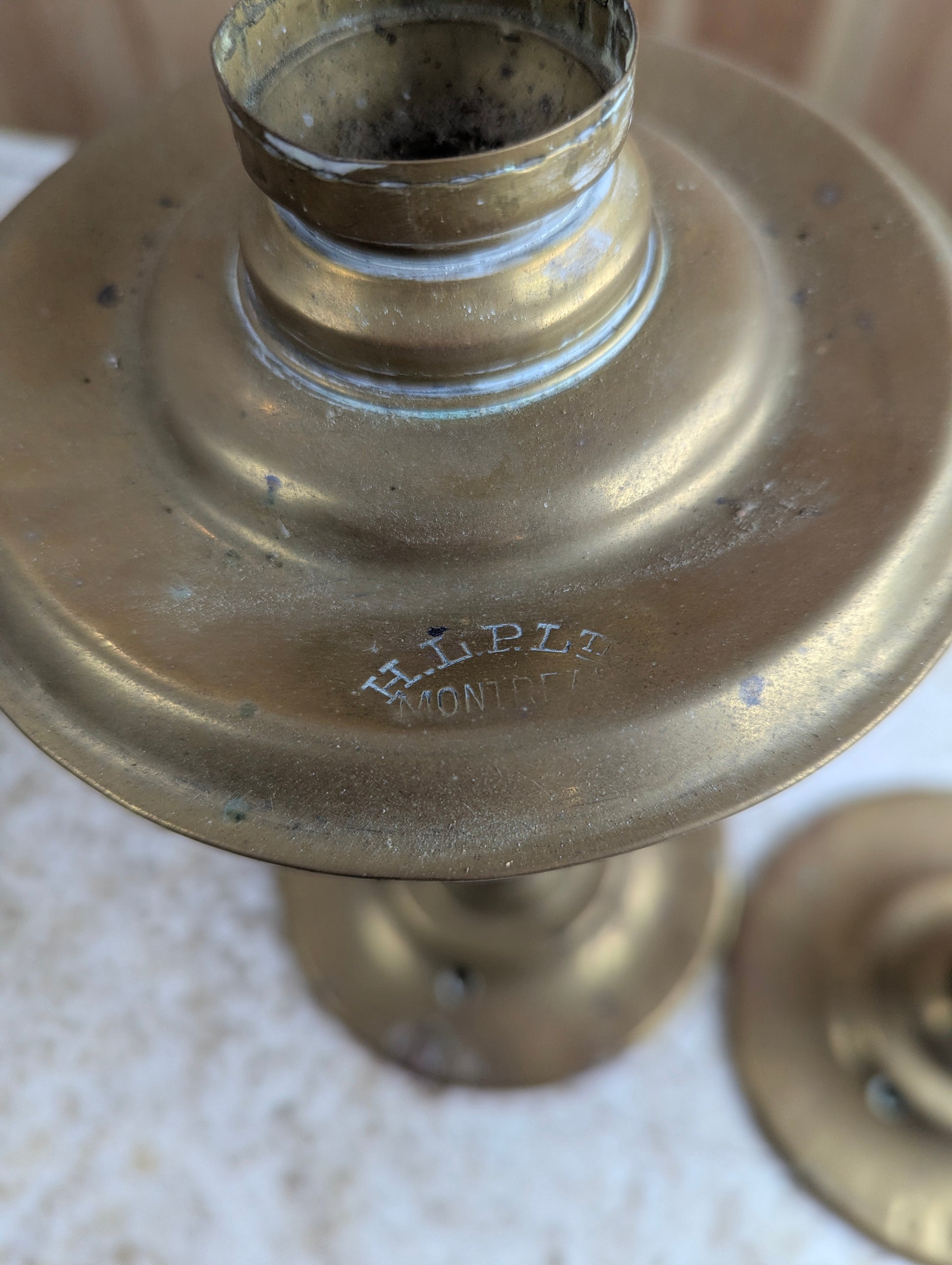 Pair of Antique HL Piper Montreal CNR Retrofitted Oil Lamps - view 2