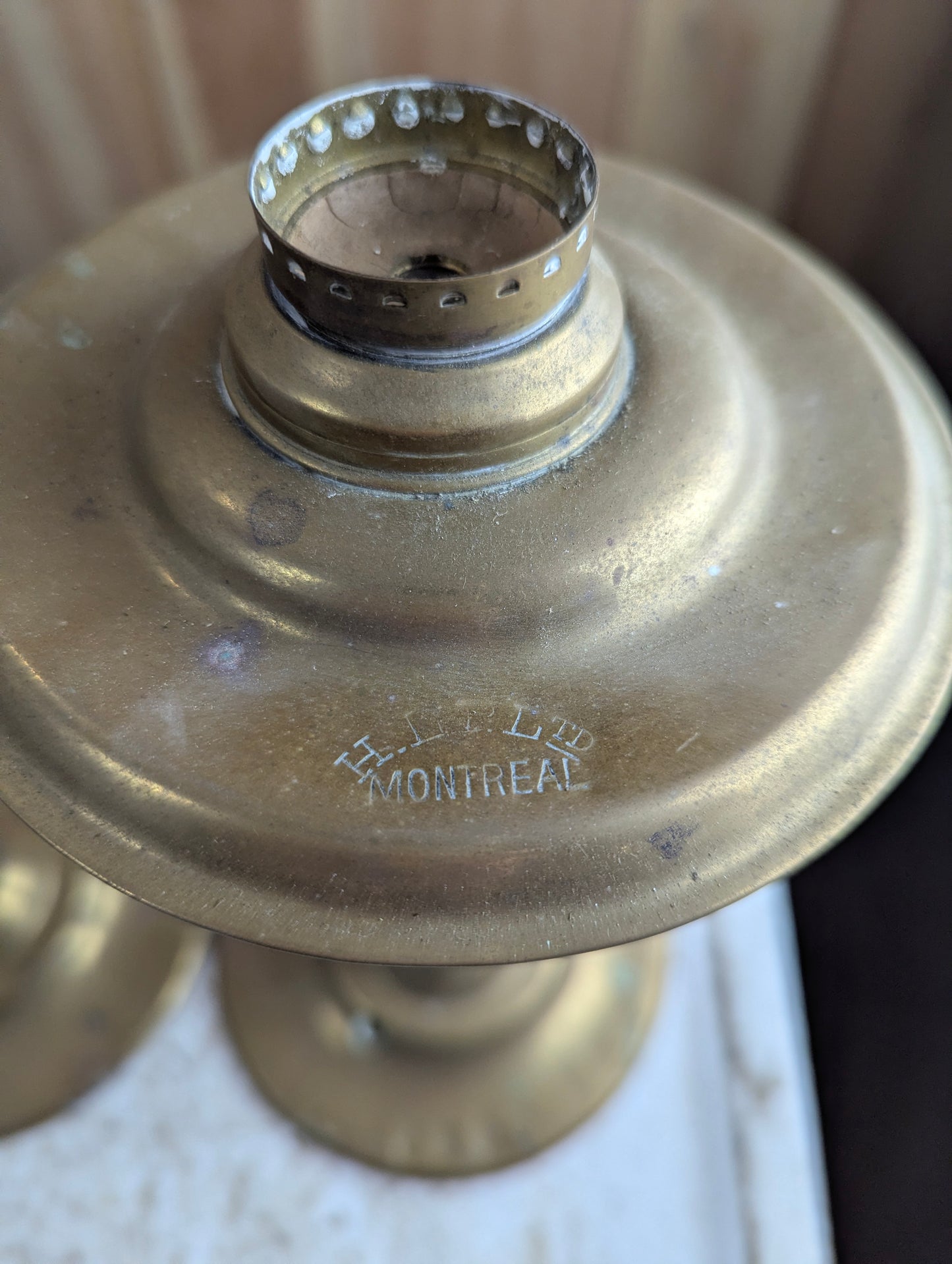 Pair of Antique HL Piper Montreal CNR Retrofitted Oil Lamps - view 3